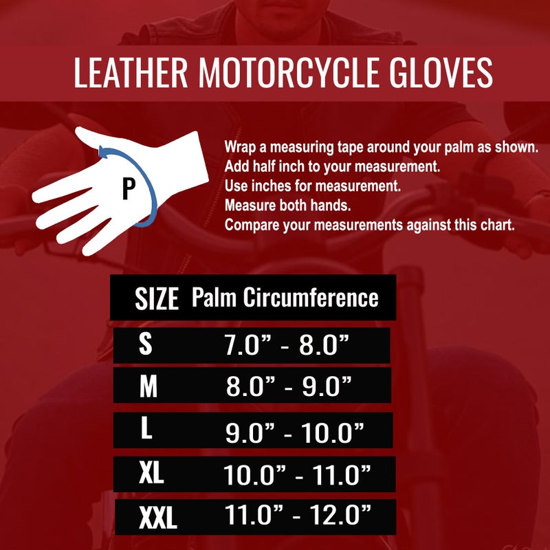 Jackets 4 Bikes Motorcycle Gloves - Premium Perforated Leather for Men Women, Touch Screen, Non-Slip Motorbike Cruiser Street Black XXL - Image 4
